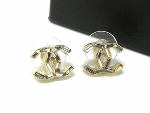 1円 CHANEL シャネル ココマーク 10P ラインストーン ピアス アクセサリー レディース ゴールド系 AZ4802