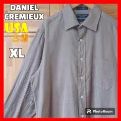 USA 古着 DANIEL CREMIEUX 長袖 シャツ 無地 ベージュ XL