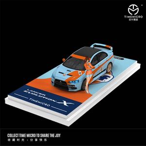 1/64 TIMEMICRO 三菱　ランサーエボリューション　ランエボ X MITSUBISHI LANCER EVOLUTION gulf ガルフ　フィギュア付き