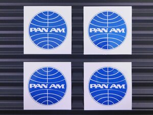 ◆送料\110◆【PAN AM・パンアメリカン航空】※《レーシングステッカー／４枚セット》　(品番ms059)　アメリカン雑貨　ガレージ