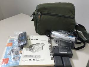 ♪Canon キャノン デジタルビデオカメラ FV M100 説明書 バッテリー リモコン付 現状品 動作未確認 中古 (NF240618) 360-337