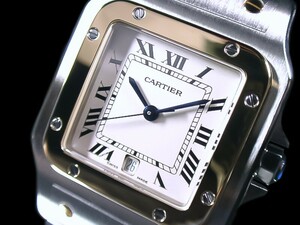 ★極美品 Cartier カルティエ サントスガルベ 18金SS LM 187901 Cal.87 アイボリー メンズ 綺麗！★