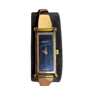 ◆中古品◆GUCCI グッチ 腕時計 ゴールド ブラック 1500L クォーツ ブランド レディース 箱あり kyE7367N