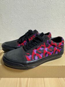 STRAY RATS × VANS VAULT 24.0 ㎝ OLD SKOOL レオパード 豹柄 バンズ スニーカー 靴 BLACK 黒 アニマルパターン オールドスクール