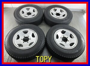 ■中古タイヤホイール■　TOPY スチールホイール 15インチ 6J +37 6H 139.7 BRIDGESTONE VL10 195/80R15 激安 送料無料 K533