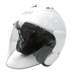 【格安】1,000円～ Arai アライ SZ-Ram4 ジェットヘルメット グラスホワイト サイズM/L バイク オートバイ [M6235] 