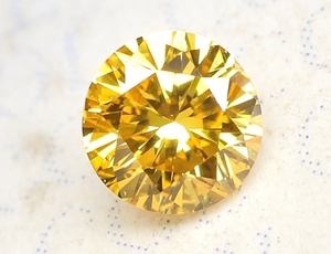 【１００円～】VS2！0.121ｃｔ 天然ダイヤ FANCY DEEP ORANGEY YELLOW（ナチュラルカラー）RD