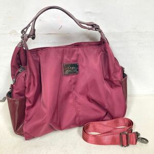 A♪ Cure grazioso borsa ショルダーバッグ ハンドバッグ 2WAY レディース ボルドー 肩掛け ショルダーストラップ付き