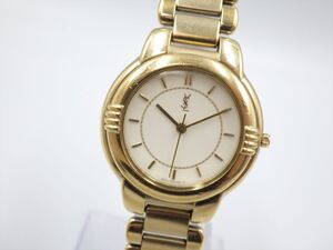 358422/⑥【1円スタート】YVES SAINT LAURENT イヴサンローラン YSL 稼動品 ヴィンテージ ラウンド レディース 時計 クオーツ ケース31mm