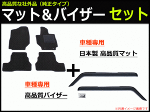 ジムニー/ジムニーシエラ JB64W/JB74W (AT車) 車種専用フロアマット (日本製マット)+ドアバイザー 【両面テープ+金具付】/ 29-9#+S36-2