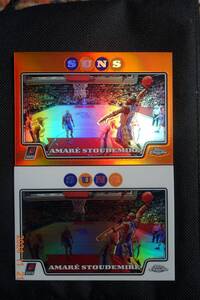 Amare Stoudemire2008-09 Topps Chrome No.91 Orange Refractor #418/499 + 同 Refractor 　※2枚セット 