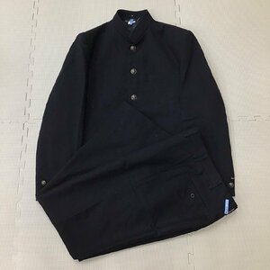 O368/L(中古)校名不明 男子制服2点 /Cランク/180A/W79/学ラン/冬ズボン/NIKKE/黒/レギュラーカラー/冬服/冬用/中学校/高校/学生服