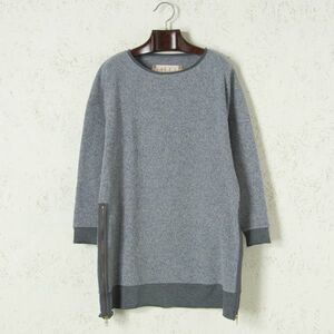 MIKKE ミッケ ニット ワンピース 裾ジップ シンプル グレー/灰 F w0042-06-001