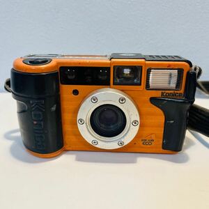 コニカ Konica 現場監督 28 WB ECO 35mm コンパクトフィルムカメラ オレンジ　 コンパクトカメラ　ジャンク