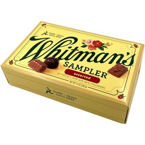 米国-フィラデルフィア生まれの老舗チョコレート！Whitman’s ホイットマン サンプラー アソーテッド ミルク＆ダークチョコレート 283g