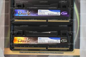 【美品/動作確認済】Team DDR3-1600 4GB×2枚セット 計8GB Darkシリーズ TXD34096M1600HC9-D デスクトップ用 Intel AMD メモリ