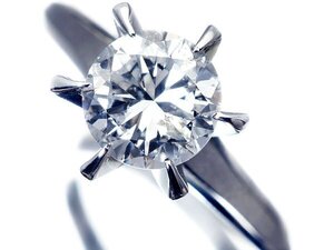 1円～【ジュエリー極】超希少 大迫力！特大１粒天然ダイヤモンド1.66ct 超高級Pt900リング a1608ikv【送料無料】