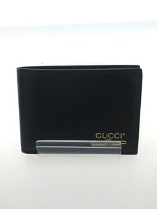 GUCCI◆カードケース/2つ折り財布/レザー/ブラック/メンズ/547595//