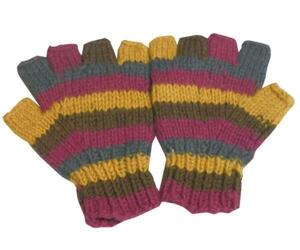 ■☆アジアン衣料　ネパール手編み指なし手袋（NGS-12）