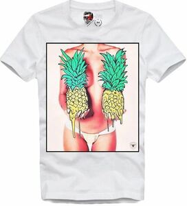 未使用 未開封 E1SYNDICATE Tシャツ セクシー パイナップル イーワンシンジケート パロディ SEXY PINEAPPLE ホワイト 白 L