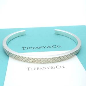 【送料無料】 極希少 美品 Tiffany&Co. ティファニー スタッズ シルバー カフ メンズ ブレスレット ダイヤモンド ポイント バングル HA130