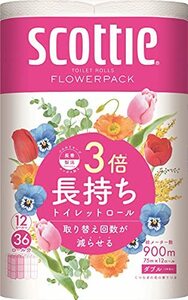 スコッティ フラワーパック 3倍長持ち トイレット12ロール 75mダブル