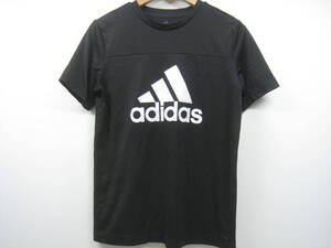 adidas アディダス キッズ 子供服 Tシャツ 半袖 ロゴ メッシュ CLIMACOOL 黒 ブラック サイズ160cm