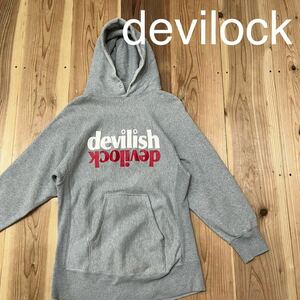 devilock デビロック sweat hoodie スウェットパーカー ストリート プリントロゴ 長袖 ヴィンテージ リバースウィーブタイプ 裏原 玉mc3213