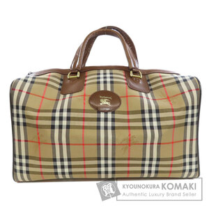 BURBERRY バーバリー ノバチェック ボストンバッグ キャンバス レディース 中古