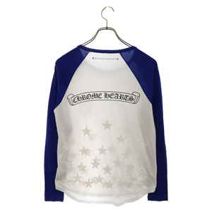 CHROME HEARTS クロムハーツ CH L/S TEE ラグラン スタープリント Tシャツ ホワイト/ブルー