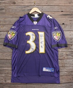 ☆ Reebok製 NFL RAVENS #31 J.Lewis モデル 紫 表M