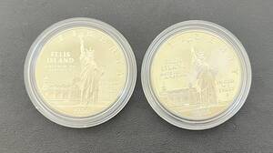 United States of Americaリバティコイン自由の女神 1ドル銀貨 1986年 2枚セット 1j-12-1