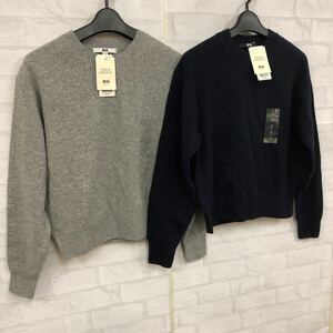 即決 新品 UNIQLO ユニクロ プレミアムラムクルーネックセーター 2枚