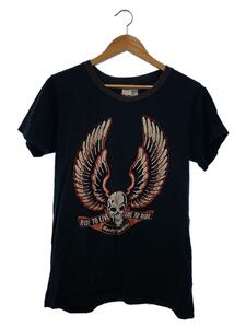 HARLEY DAVIDSON◆Tシャツ/M/コットン/BLK/80s/SKULL WING/ROCKY MOUNTAIN