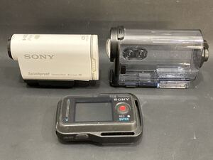 F5A025◆ ソニー SONY HDR-AS200V ホワイト RM-LVR2 ブラック SPK-AS2 ウォータープルーフケース付き デジタルビデオカメラ 