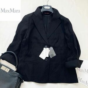 ★大きいサイズ★新品タグ付★マックスマーラ MaxMara 44/L-XLサイズ ピュアリネン100%☆涼感サマージャケット 麻 イタリア製定価77,700円