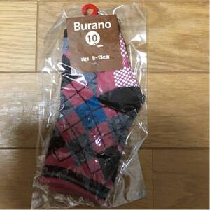 新品未使用　Burano アーガイル柄靴下 9～13cm