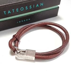 【tab16】新品　TATEOSSIAN　タテオシアン　ブレスレット　シルバー925　本革/レザー　ブラウン　ダブルループ　二重巻き　イギリス製