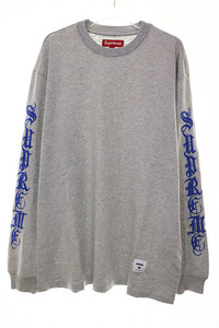 シュプリーム SUPREME 24AW OLD ENGLISH L/S HEATHER GREY M オールド イングリッシュ ロンT ヘザー グレー 長袖 【ブランド古着ベクトル】