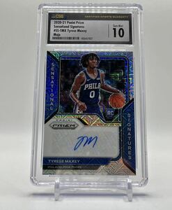 NBAカード Panini Prizm 2020-21 Tyrese Maxey Sensational Signatures Mojo /25 RC CSG10 GEM 直筆サインカード ルーキー　25枚限定