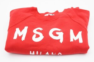 エムエスジーエム イタリア製 長袖 ロゴ プリント トレーナー スウェット レッド L レディース MSGM