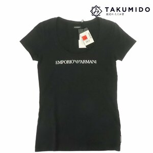 エンポリオアルマーニ EMPORIO ARMANI 半袖Tシャツ レディース サイズXS ブラック コットン 中古A 233929