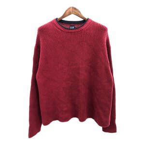 SALE/// 90年代 GAP ギャップ コットン リブニット セーター トップス オールドギャップ レッド (メンズ L) P9607