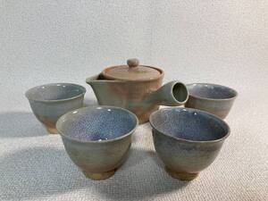 萩焼 天鵬山 茶器セット 椿窯 急須 湯飲み 湯呑み 和食器 陶器 茶道具〈O-530〉