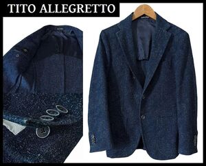 送無 イタリア製 TITO ALLEGRETTO ティト アレグレット B3 藍染め インディゴ染め ウール 本切羽 段返り 三つ釦 3B テーラード ジャケット