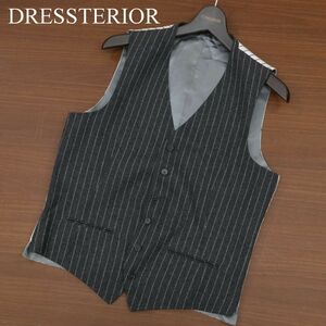 美品★ DRESSTERIOR ドレステリア ウール ストライプ 切替 ベスト ジレ Sz.M　メンズ 日本製　C4T00346_1#B