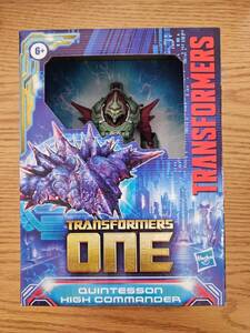 NEW SEALED Transformers ONE Quintesson High Commander Hasbro 海外 即決