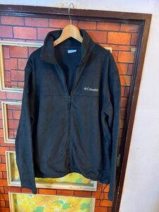 フリースジャケット ジップアップ Columbia コロンビア アウトドア XL ビックサイズ　 アメリカ古着　黒系