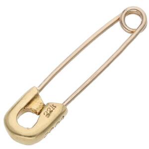クロムハーツ Chrome Hearts 22K SAFETY PIN /セーフティピン サイズ:SMALL ゴールドネックレストップ 中古 SJ02