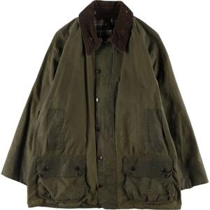 古着 80~90年代 バブアー Barbour BEAUFORT ビューフォート 旧3ワラント オイルド ハンティングジャケット 英国製 メンズL相当 /eaa506201